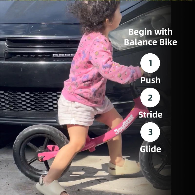 JOYSTAR Toddler Balance Bike 2 Year Old, Age 18 Months to 5 Years Old, No Pedal Bike with Adjustable Handlebar and Seat, Gift for 2-4 Boys Girls Pink - Image 5